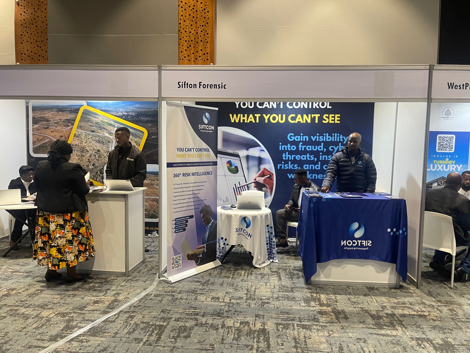 The SIFTCON exhibition stand at an industry gathering.
